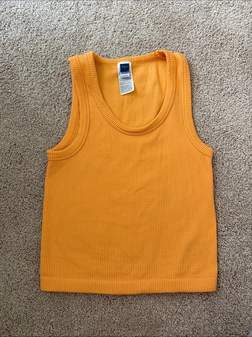 Old Navy Women's Seamless Ribbed Orange Tank Top Size Small